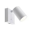 Luminaria para leer CAN TILT SQUARE USB angular, con interruptor, con función de carga USB, giro cardánico GU10 IP20, blanco 