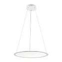 Luminaria colgante redondo IP40, transparente, blanco tráfico regulable