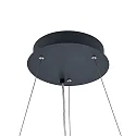 Deko-Light Luminaria colgante redondo IP40, transparente, negro intenso regulable