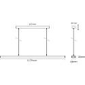 Luminaria colgante OFFICE THREE STANDARD UP AND DOWN controlable por DALI, directo / indirecto IP20, mate