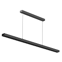 Luminaria colgante OFFICE THREE PRO UP AND DOWN controlable por DALI, directo / indirecto IP20, mate, negro intenso regulable