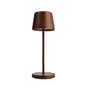 battery table lamp CANIS MINI CCT Switch, with touch dimmer, without charger IP65, mat, rust dimmable