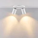 Deko-Light Bar de la luz CAN TILT ROUND BASE Ø 20CM MIX‘N MATCH de 2 llamas, redondo, sin pantalla, giro cardánico GU10 IP20, blanco