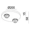 Deko-Light Bar de la luz CAN TILT ROUND BASE Ø 20CM MIX‘N MATCH de 2 llamas, redondo, sin pantalla, giro cardánico GU10 IP20, blanco