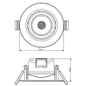 Deko-Light Luz downlight SMD-68-230V-ROUND giratorio, versión incorporada IP20, blanco tráfico regulable