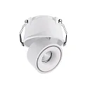 Luminaria empotrable para techos UNI II TILT 350MA 2 polos, corriente constante, giro cardánico IP20, blanco regulable