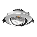 Deko-Light Proyector empotrado DIONE IP20 giratorio, con cable a través de IP20, cromo regulable