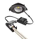 Deko-Light Proyector empotrado DIONE IP20 DTW 930-918 giratorio, Dim-To-Warm, con cable a través de IP20, negro regulable