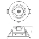 Recessed LED ceiling luminaire SMD-68-230V-round, IP20, 36° swivelling, 220-240V AC / 50-60Hz, 6.5W 3000K 540lm 45°, white