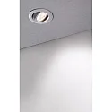 Deko-Light Proyector empotrado DIONE IP44 DIM 827 giratorio, con cable a través de IP44, plata regulable