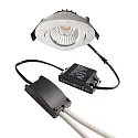 Deko-Light Proyector empotrado DIONE IP44 DIM 830 giratorio, con cable a través de IP44, blanco regulable
