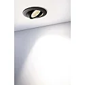 Deko-Light Proyector empotrado DIONE IP44 DIM 830 giratorio, con cable a través de IP44, negro regulable