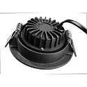 Deko-Light Proyector empotrado DIONE IP44 DIM 830 giratorio, con cable a través de IP44, negro regulable