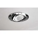 Deko-Light Proyector empotrado DIONE IP44 DIM 830 giratorio, con cable a través de IP44, cromo regulable