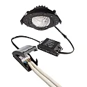 Deko-Light recessed spotlight DIONE IP44 DIM 840 swivelling, wired through IP44, black dimmable