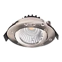 Deko-Light Proyector empotrado DIONE IP44 DIM 840 giratorio, con cable a través de IP44, níquel cepillado regulable