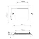 Luz downlight ANIK 380 angular IP20 | IP44, blanco regulable