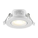 Deko-Light recessed spotlight SURTUR TILT 68 DTW swivelling, Dim-To-Warm IP20/IP44, white dimmable