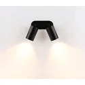 Deko-Light Proyector empotrado CAN TILT ROUND DOUBLE de 2 llamas, redondo, giro cardánico GU10 IP20, negro