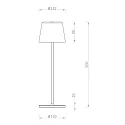 Deko-Light battery table lamp CANIS GASTRO M with touch dimmer, with charger, 6 pieces IP65, mat, graphite black dimmable