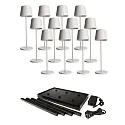 battery table lamp CANIS GASTRO L with touch dimmer, with charger, 12 pcs. IP65, mat, traffic white dimmable