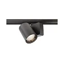 Foco trifásico NIHAL incl. adaptador trifásico IP20, negro regulable