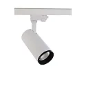Foco trifásico LUCEA 20 IP20, transparente, blanco tráfico regulable