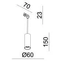 Deko-Light Luminaria colgante de 1 fase CAN 150 abajo, cilíndrico, corto GU10 IP20, negro