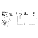 Deko-Light 3-phase spot FOCARIS PHASE UGR < 19, focusable, cardanic IP20, deep black dimmable