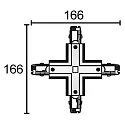 Conector en X trifásico D LINE, negro