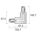 Deko-Light Conector en L trifásico D LINE izquierda-derecha con mecanismo intercambiable, gris