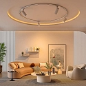 Deko-Light Raíl de montaje trifásico D LINE / DALI CURVED 90° / RADIUS 1M izquierdo, 6 polos, blanco tráfico