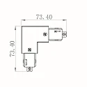 Deko-Light Conector en L monofásico D ONE izquierdo, blanco