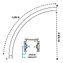 Raíl de montaje monofásico D ONE CURVED 90° izquierdo, blanco