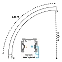 Raíl de montaje monofásico D ONE CURVED 90° derecho, blanco