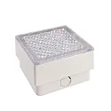 Luminaria empotrable en suelo TABIT 100x100 accesible, conmutable IP67, gris, transparente 