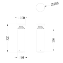 Deko-Light bollard light FARO ON-OFF 33 (Ø 10CM) EL impact resistant, with lens optics, wired through IP65, dark grey, graphite grey 