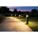 Deko-Light bollard light FARO ON-OFF 60 (Ø 10CM) EL impact resistant, with lens optics, wired through IP65, dark grey, graphite grey 