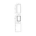  Luminaria de pared ARCTURUS I Arriba-Abajo, lang, ajustable, conmutable IP54, gris grafito 