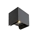 Luminaria de pared ARCTURUS II Arriba-Abajo, ajustable, conmutable, ancho IP54, gris grafito 