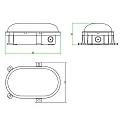 Deko-Light Luminaria para locales húmedos SOTANO IP54 oval, CCT Switch, resistente a los impactos, conmutable, multipower IP54, negro 