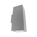 Foco para fachadas SHORELINE PRO SQUARE 140 UP&DOWN de 2 llamas, angular, CCT Switch IP65, gris claro regulable