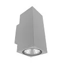 Foco para fachadas PRO SQUARE 100 UP&DOWN de 2 llamas, angular, CCT Switch IP65, gris claro regulable