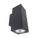 Foco para fachadas PRO SQUARE 100 UP&DOWN de 2 llamas, angular, CCT Switch IP65, plomo oscuro regulable