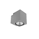 Foco para fachadas PRO SQUARE 100 DOWN de 1 llama, angular, CCT Switch IP65, gris claro regulable
