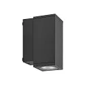 Foco para fachadas SHORELINE PRO LED SQUARE 70 DOWN de 1 llama, angular, CCT Switch IP65, plomo oscuro regulable