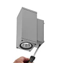 Deko-Light Foco para fachadas SHORELINE PRO LED SQUARE 70 UP&DOWN de 2 llamas, angular, CCT Switch IP65, gris claro regulable
