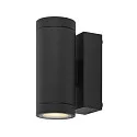 Deko-Light Foco para fachadas SHORELINE PRO GU10 ROUND UP&DOWN de 2 llamas, cilíndrico, con portalámpara GU10 IP65, plomo oscuro