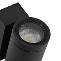 Deko-Light Foco para fachadas SHORELINE PRO GU10 ROUND UP&DOWN de 2 llamas, cilíndrico, con portalámpara GU10 IP65, plomo oscuro