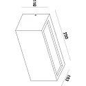 Deko-Light outdoor wall luminaire RILONGO OPEN up / down, square, with lamp socket E27 IP54, graphite grey